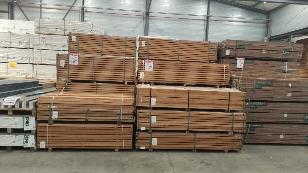 Hardhout | regels | palen | vlonderplank | planken | hout, Enlèvement, Neuf, Autres types, Bois dur