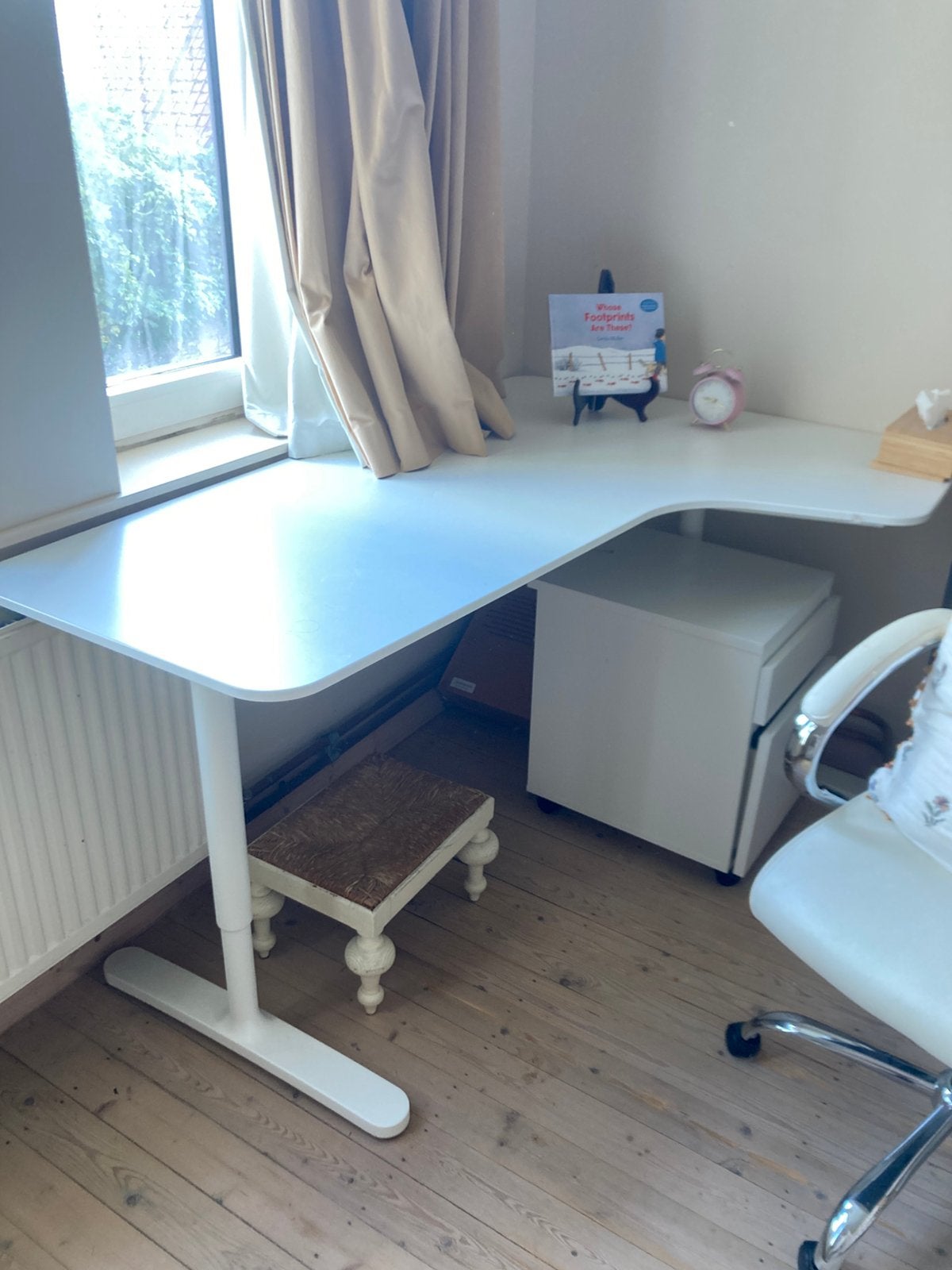 Wit bureau met ladenkastje, Huis en Inrichting, Ophalen, Zo goed als nieuw, Wit