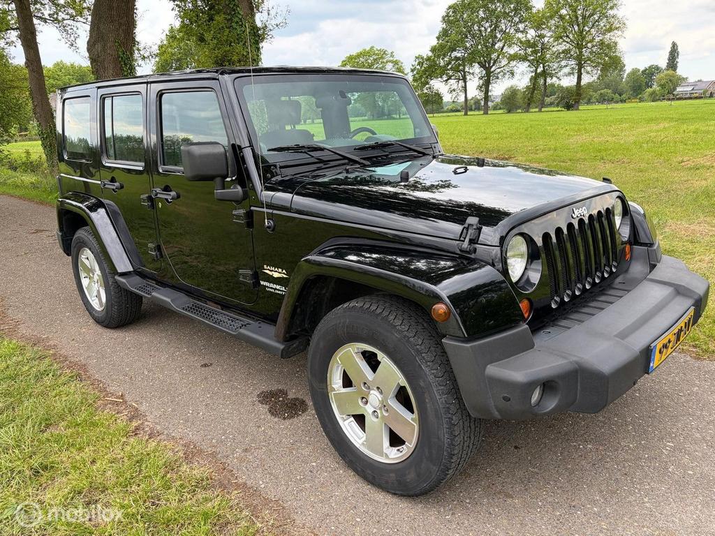 Jeep Wrangler Unlimited 3.8 Sahara, Auto's, Automaat, Zwart, Wrangler, SUV of Terreinwagen