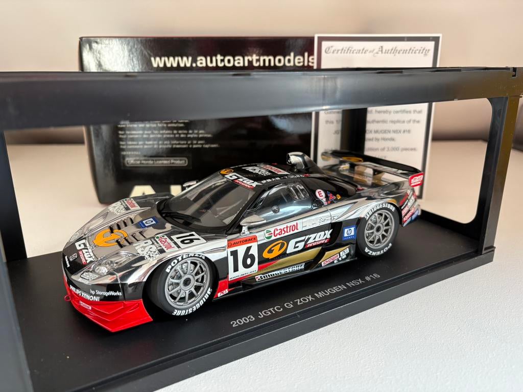 AUTOart 1:18 Honda NSX JGTC G'Zox Mugen, Ophalen of Verzenden, Zo goed als nieuw, Auto, Autoart