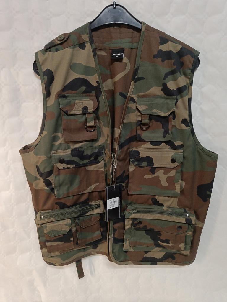 Mil-Tec XL camo outdoorvest/jas zonder mouwen, Kleding | Heren, Bodywarmers, Zwart, Ophalen of Verzenden
