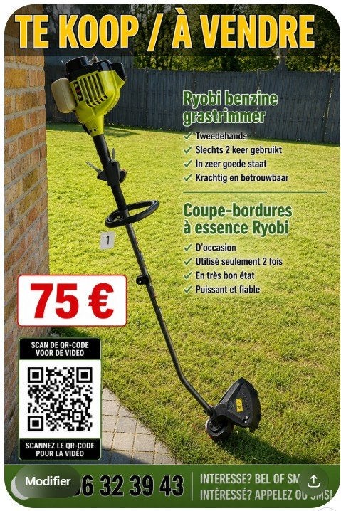 bordure thermique Ryobi POWR XT, Jardin & Terrasse, Enlèvement