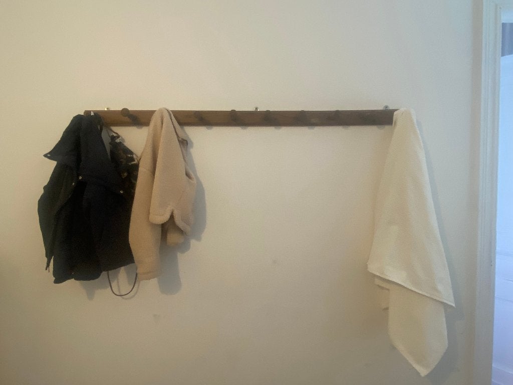 Porte-manteau mural ancien en bois patères tournées, Antiquités & Art, Enlèvement