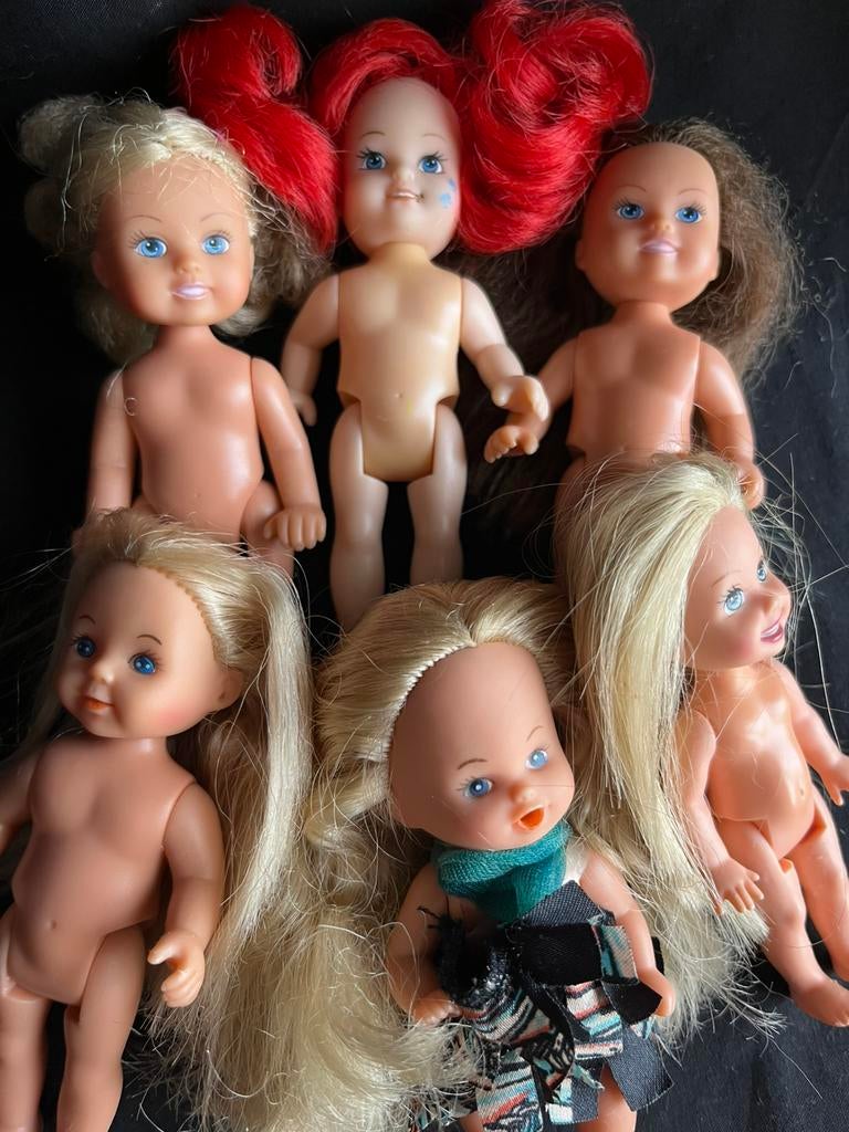 Vintage | Mattel | Barbie Chelsea | Simba | Ariel | 6 pièces, Enlèvement ou Envoi, Utilisé, Poupée