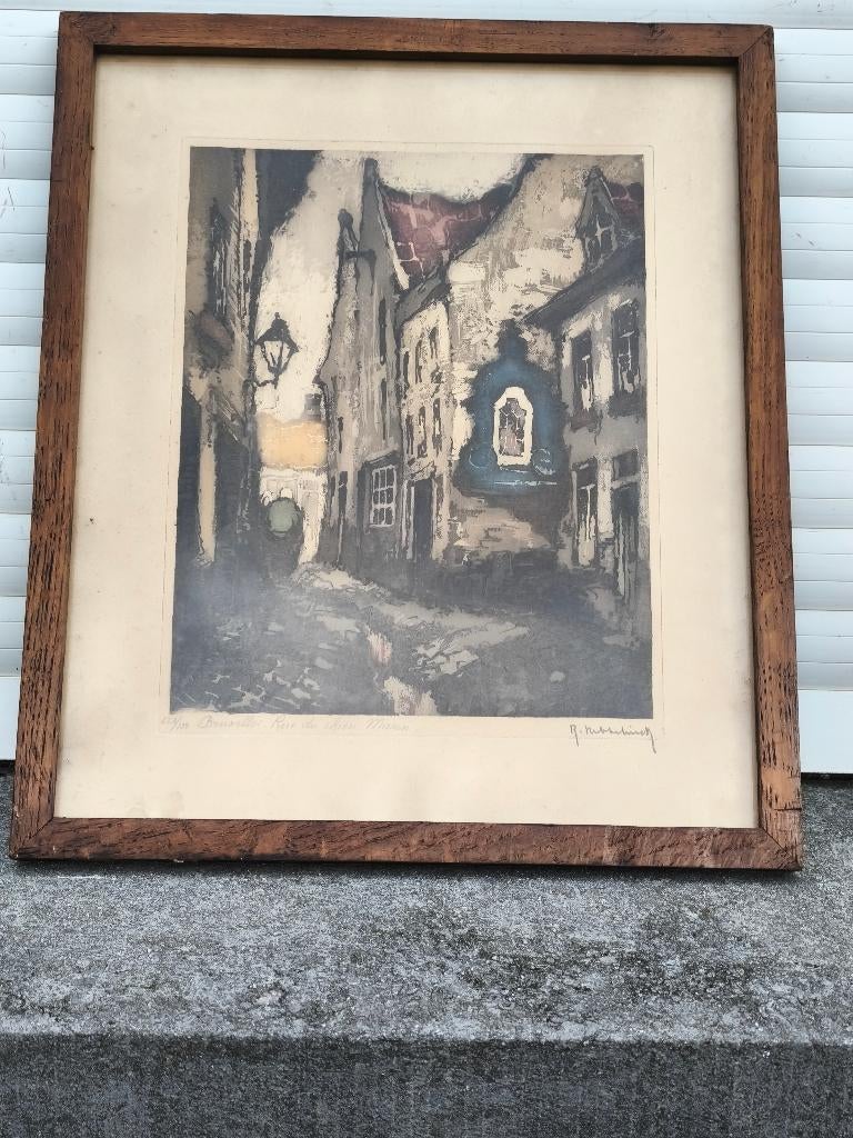 gravure bruxelles signe roger hebbelinck, Enlèvement ou Envoi, Gravure
