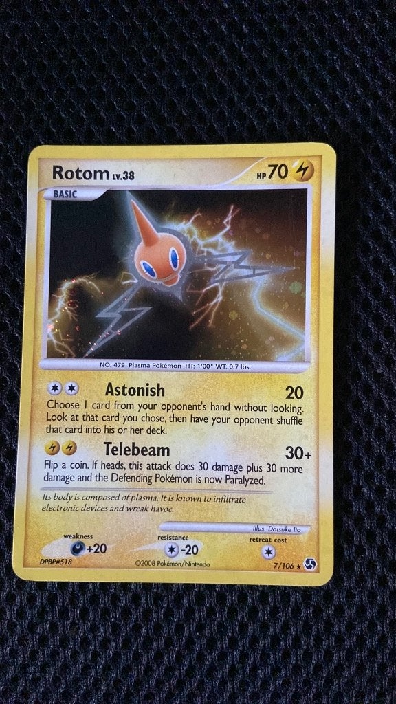 Pokemon Rotom 7/106 Grandes rencontres Holo Rare Scary 2008, Enlèvement ou Envoi, Comme neuf