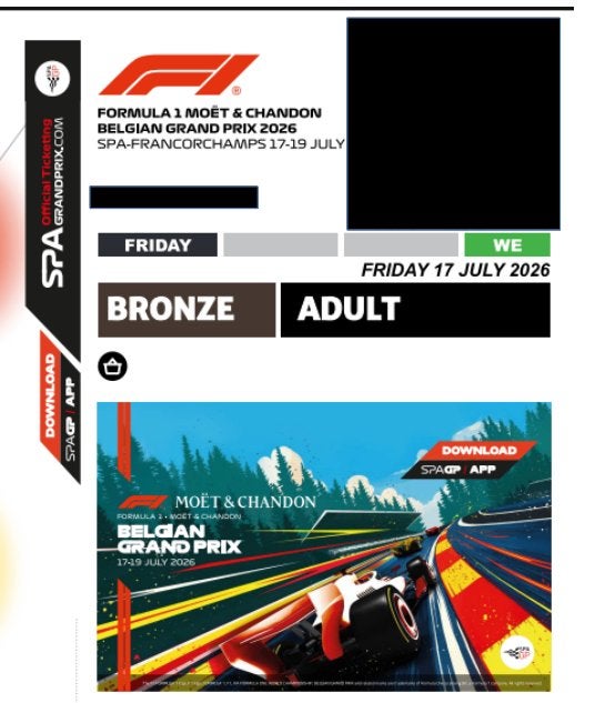 2 Tickets Bronze Formula 1 Spa-Francorchamps - Vendredi, Tickets & Billets, Sport | Autre, Deux personnes, Juillet