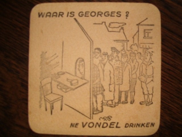 Tapis à bière Vondel Meulebeke 13 : R/F : 96 x 96 mm, Enlèvement ou Envoi, Utilisé, Sous-bock