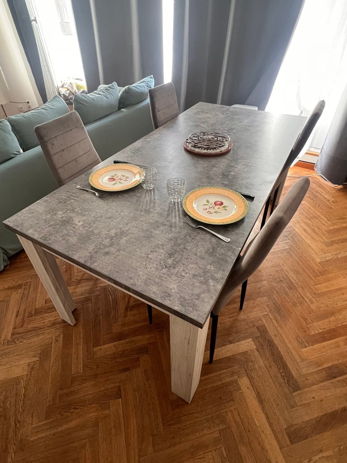 Table à manger + 4 chaises, Enlèvement ou Envoi, Comme neuf