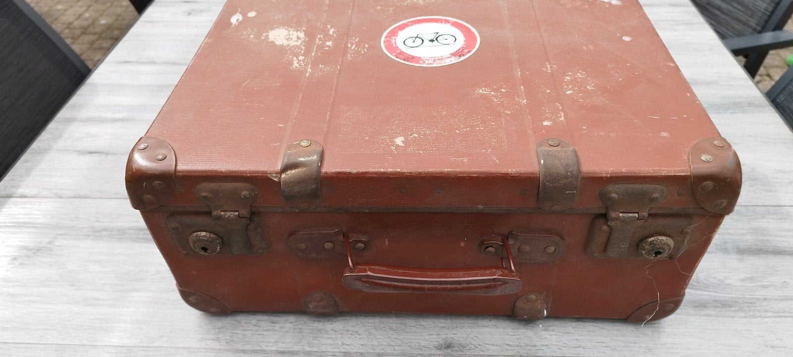 vintage Bruine koffer, Handtassen en Accessoires, Ophalen, Slot