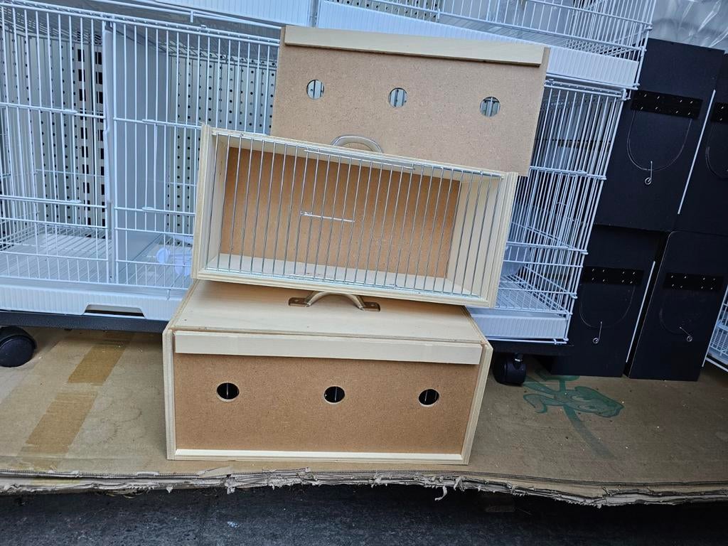 NEW - Cage de transport en bois + poignée, Enlèvement