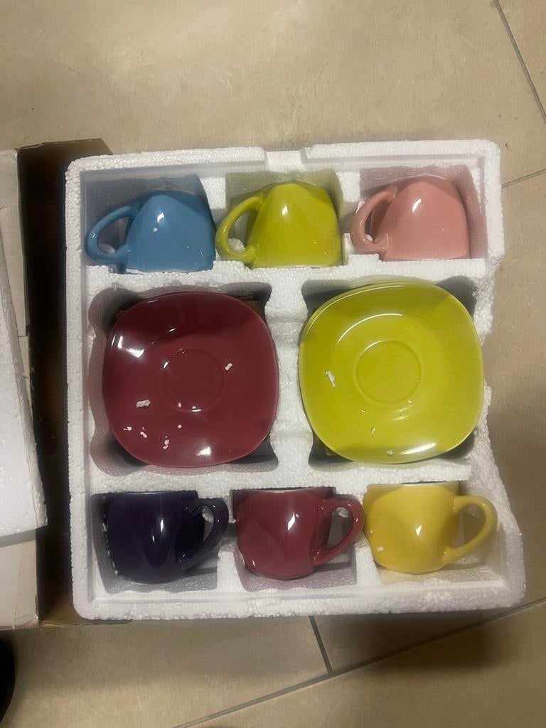 6 petites tasse café espresso avec 6 cuillères, Enlèvement, Neuf