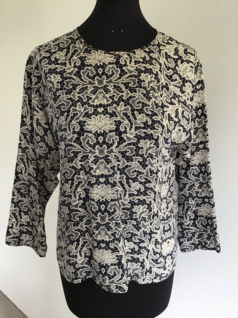 zijden bloesje Max Mara mt 38-40, Kleding | Dames, Maat 38/40 (M), Blauw, Max Mara, Ophalen of Verzenden