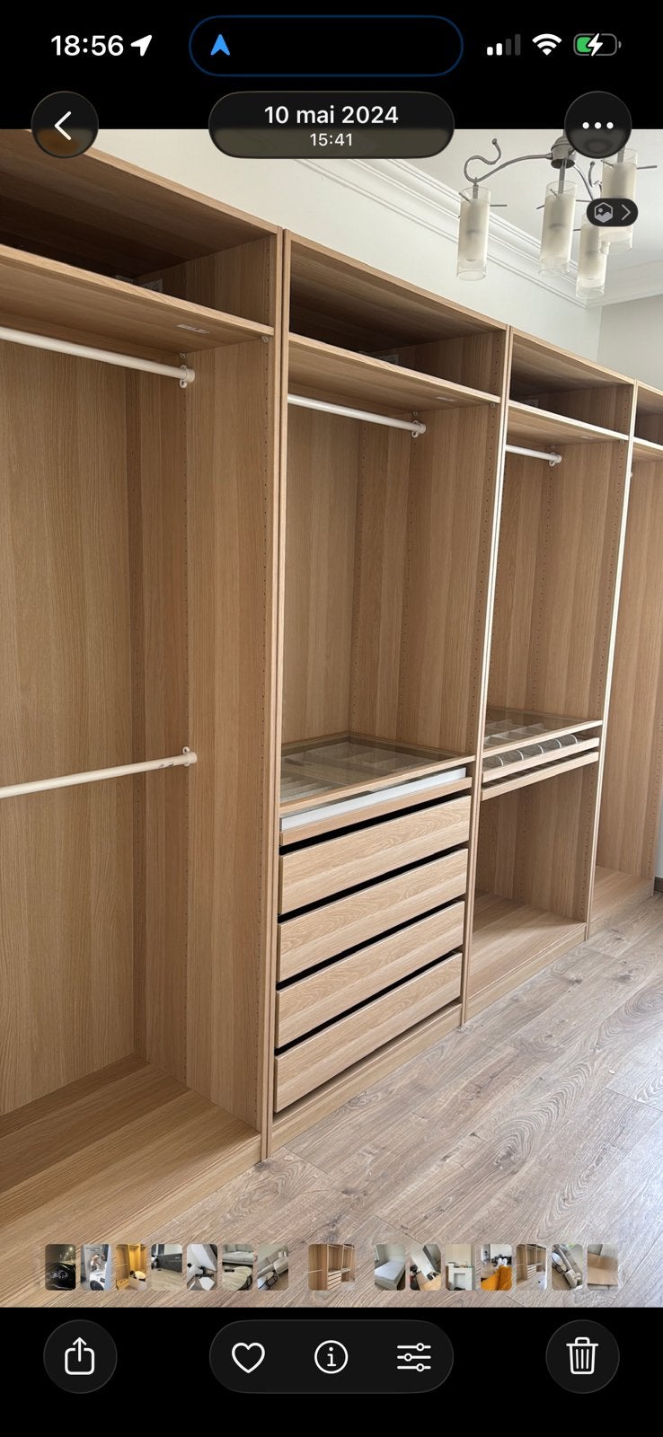 Dressing pax ikea 3m75 largeur hauteur 2m36, Enlèvement, Comme neuf, Verre