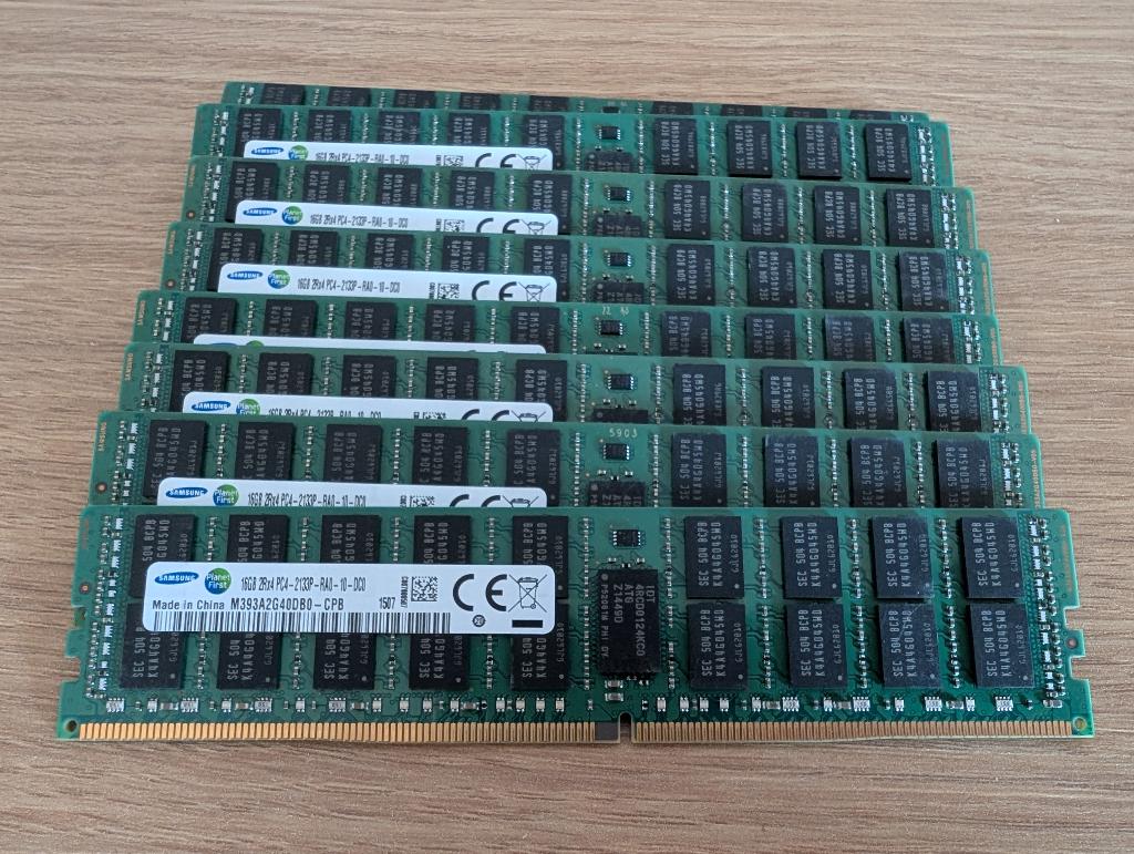 8x Samsung 16GB DDR4 2133Mhz ECC DIMM, Gebruikt, Server, DDR4, Ophalen of Verzenden