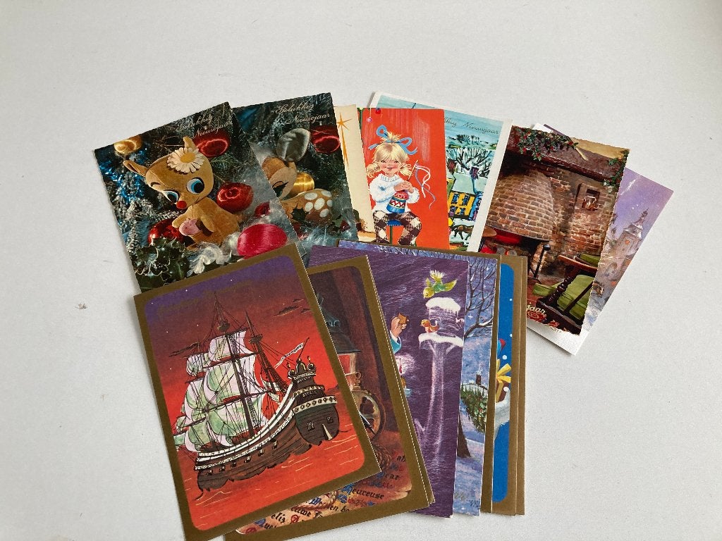 Lot de cartes de Noël et de Nouvel An vintage (non utilisées, Enlèvement ou Envoi, 1960 à 1980, Non affranchie, (Jour de) Fête