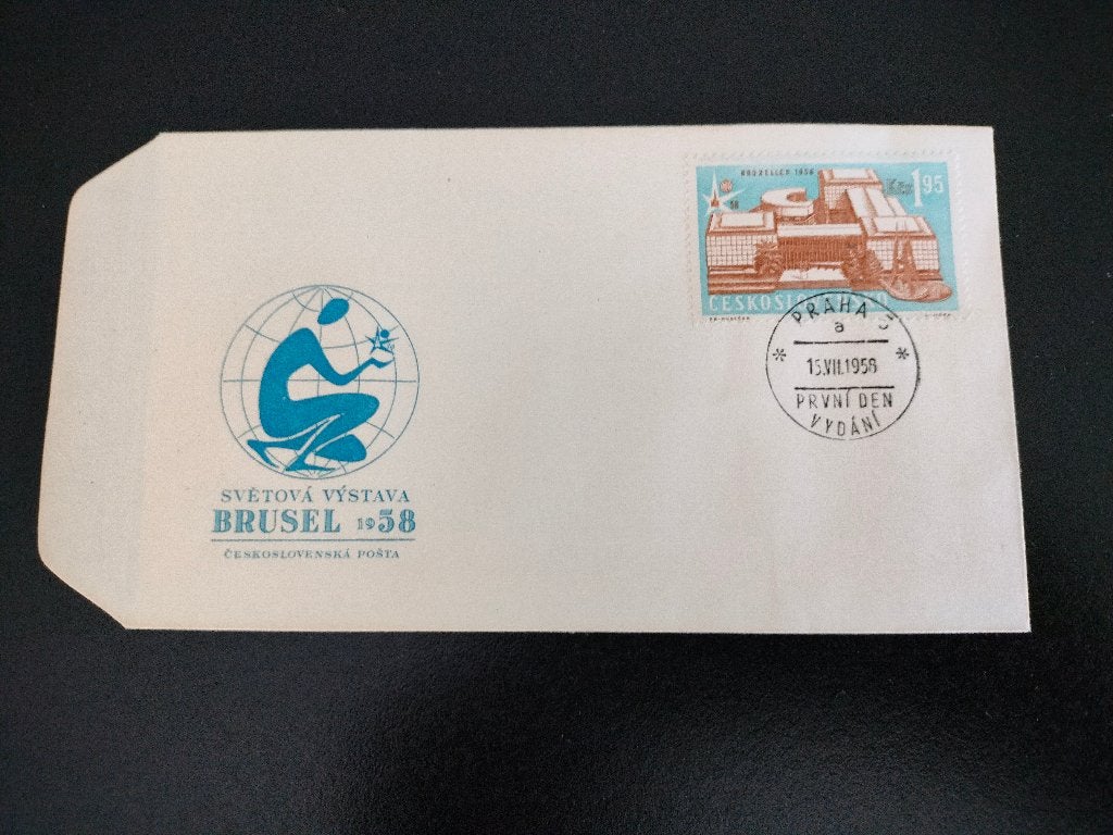 Tchécoslovaquie 1958 - FDC Exposition universelle Expo 58, Envoi, Autres pays, Affranchi