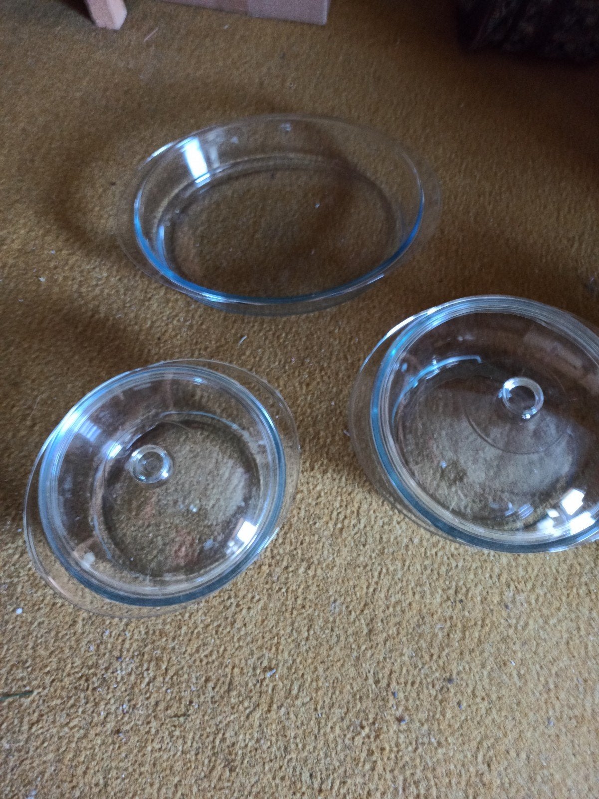 deux cocotes et un plat en pyrex neufs, Enlèvement