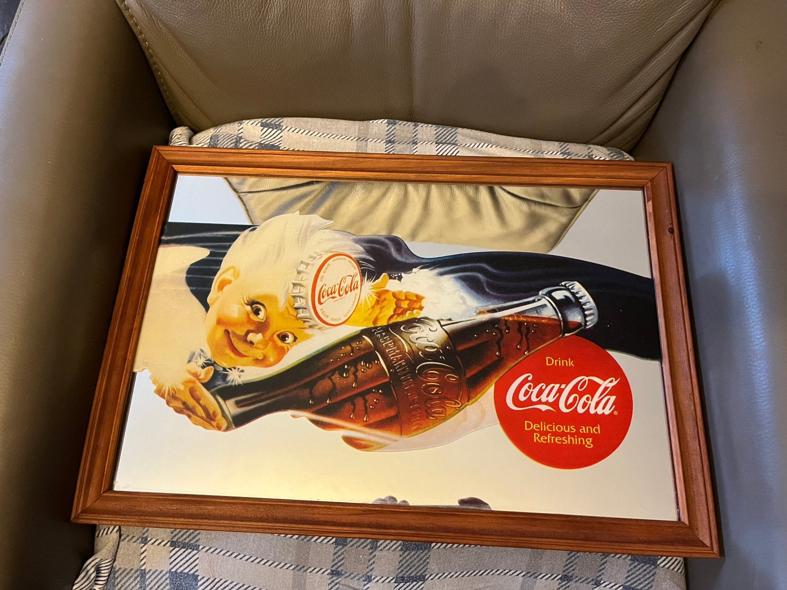 Vintage coca cola spiegel 34 x 49 cm, Ophalen, Zo goed als nieuw
