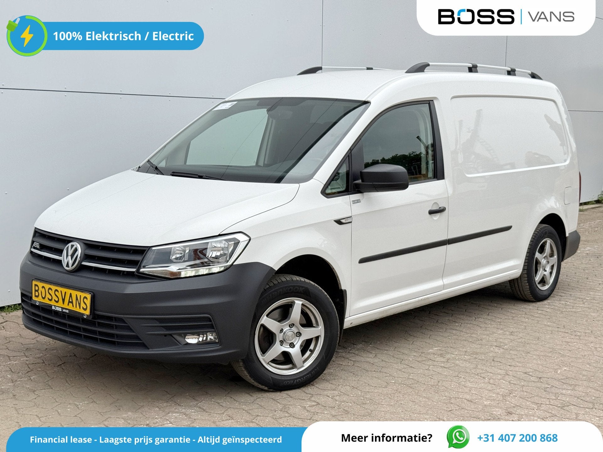 Volkswagen E-Caddy 37kWh 113PK L2H1 Elektrisch Caddy ABT Max, Auto's, Stof, Gebruikt, Zwart, Volkswagen