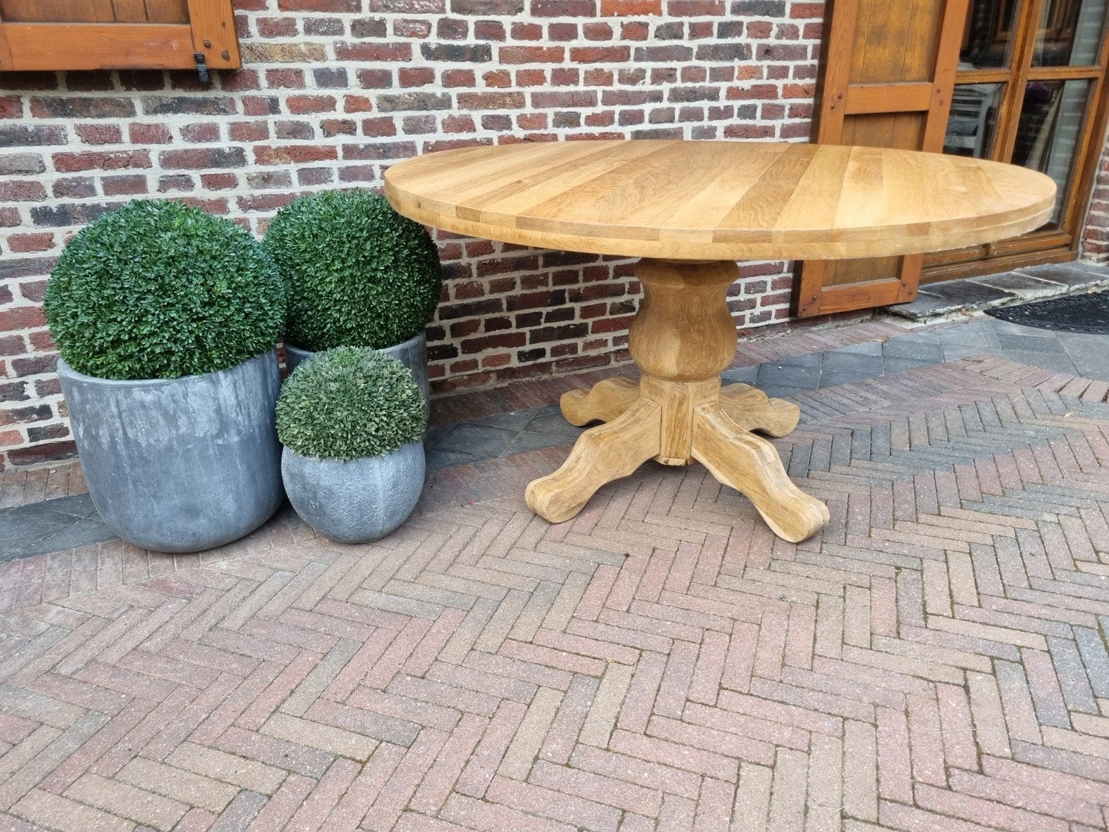 Eiken eettafel 140cm art.164/26, Ophalen, ., Vijf personen of meer, .