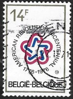 1 Postzegel België 1976 Onafhankelijkheid van Amerika, Frankeerzegel, Ophalen of Verzenden, Gestempeld, Gestempeld