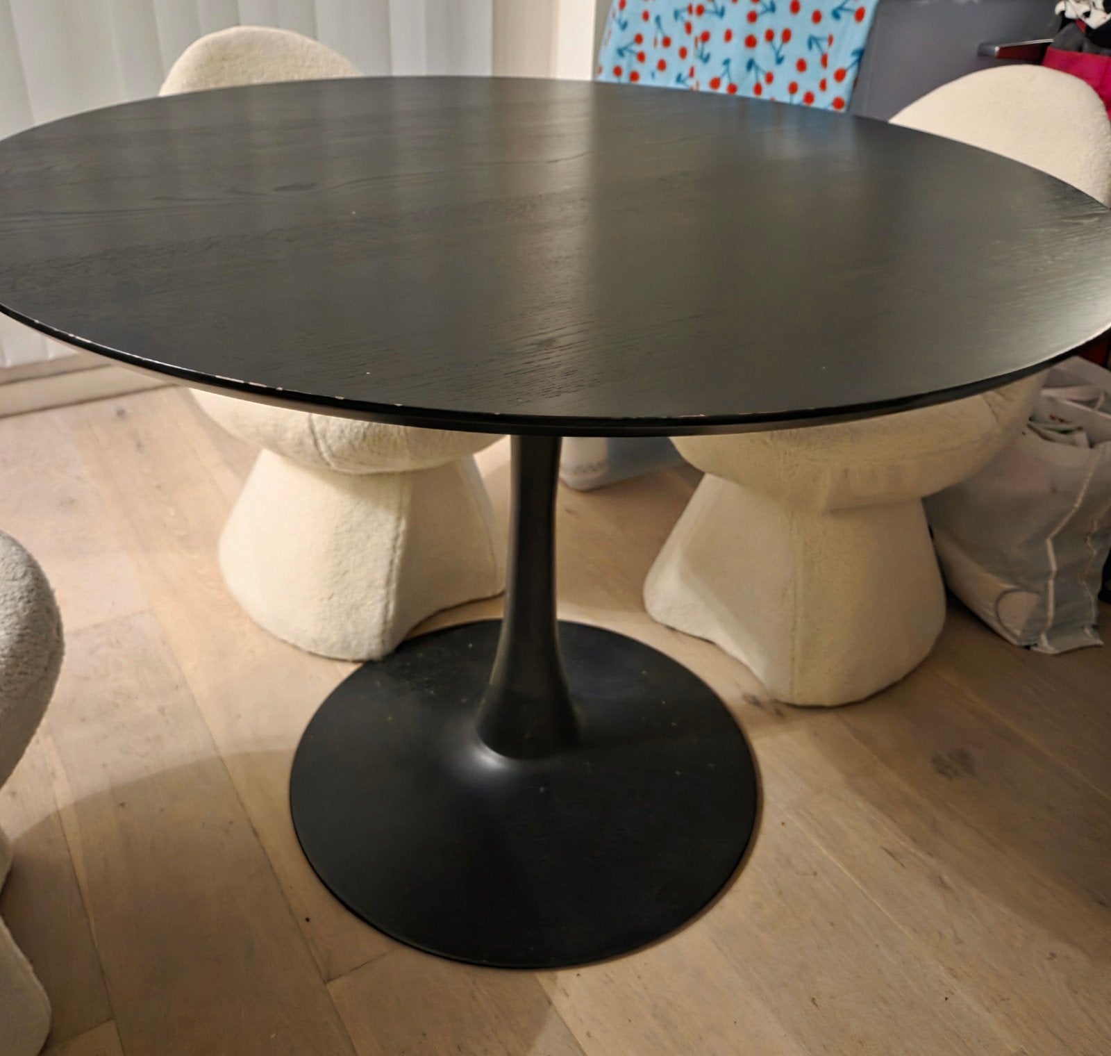 ronde houten tafel tulip model 100 cm diameter, Huis en Inrichting, Ophalen