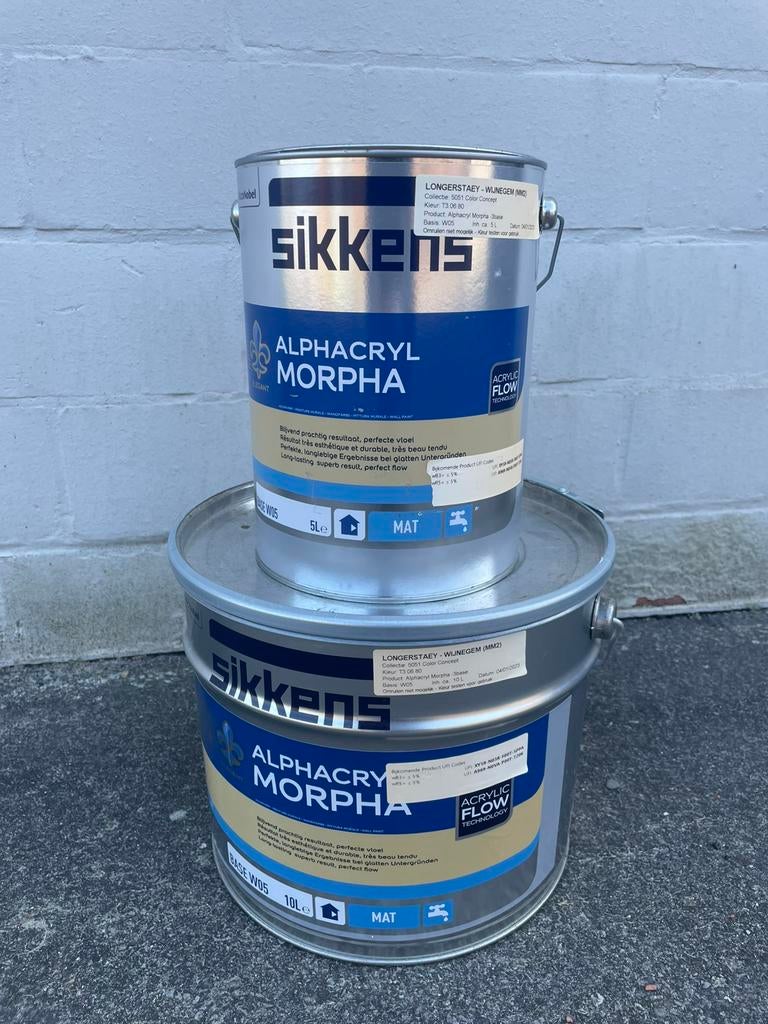 Sikkens Alphacryl Morpha 15L, Bricolage & Construction, Peinture, Vernis & Laque, Comme neuf, Peinture, 10 à 15 litres, Bleu, Enlèvement