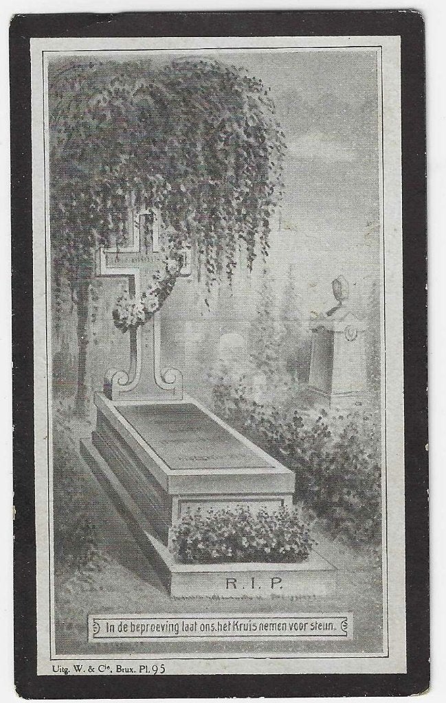 un soldat de la 1GM, Franciscus Coesemans, Dixmuiden 1914, Enlèvement ou Envoi, Image pieuse
