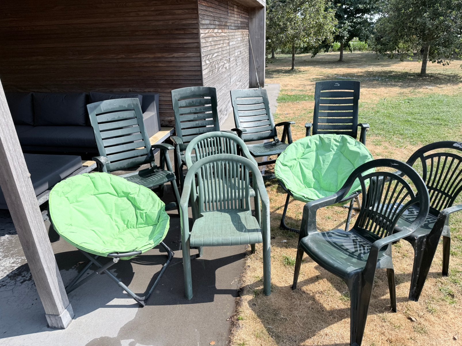 Tuinstoelen Een deel is weg… zie beschrijving, Jardin & Terrasse, Chaises de jardin, Enlèvement, Utilisé, Pliant