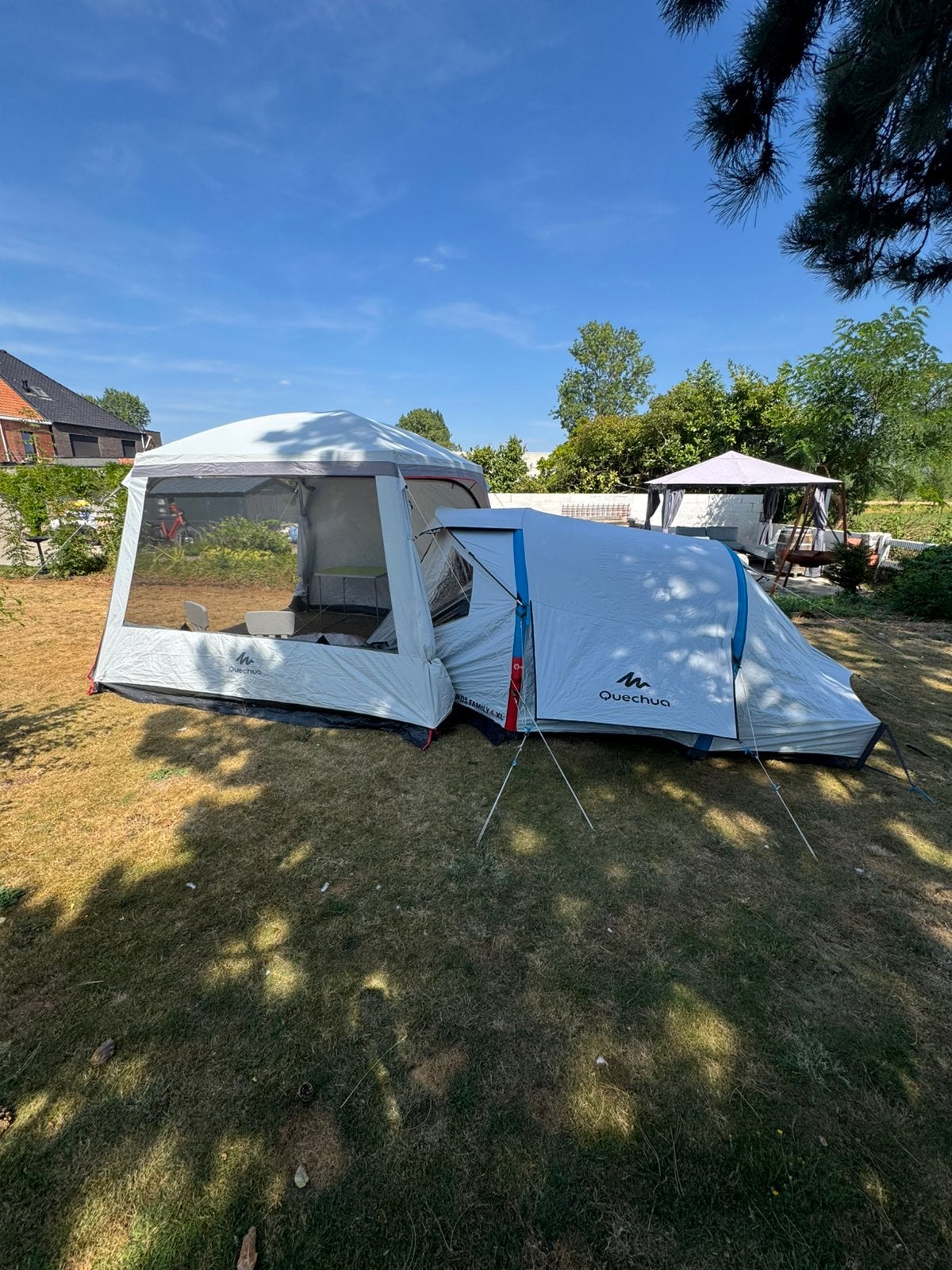 Quechua Air Seconds Family 4 XL en Quechua Shelter 3 x 3 m, Ophalen, Zo goed als nieuw
