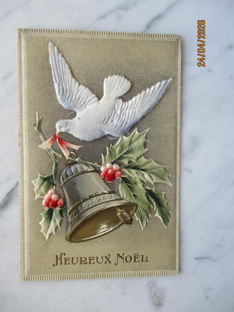 kerstmis duif klok hulst 1910, Verzenden, Voor 1920, Gelopen, Feest(dag)