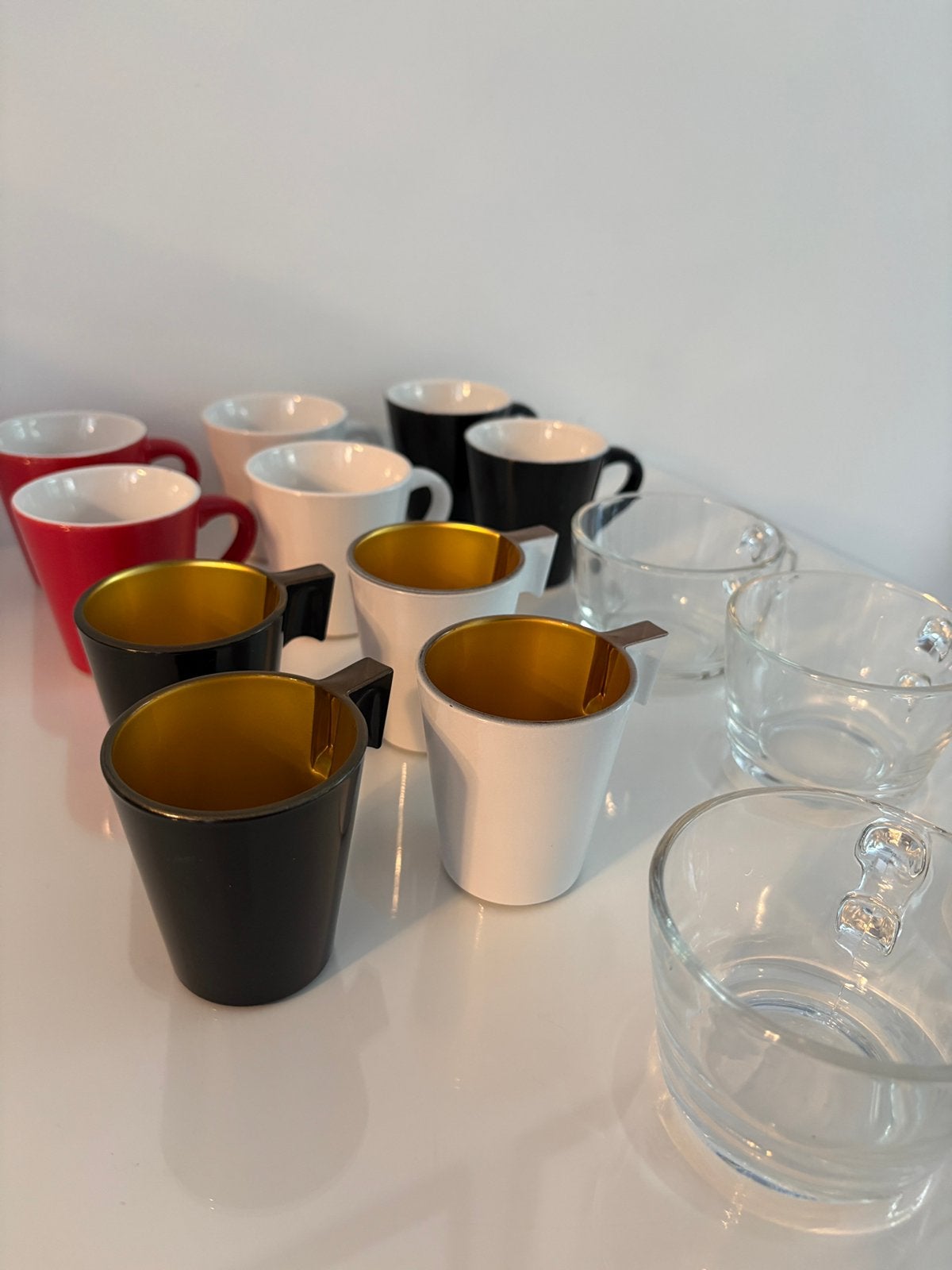 14 tasses à expresso, Maison & Meubles, Enlèvement, Neuf, Verre