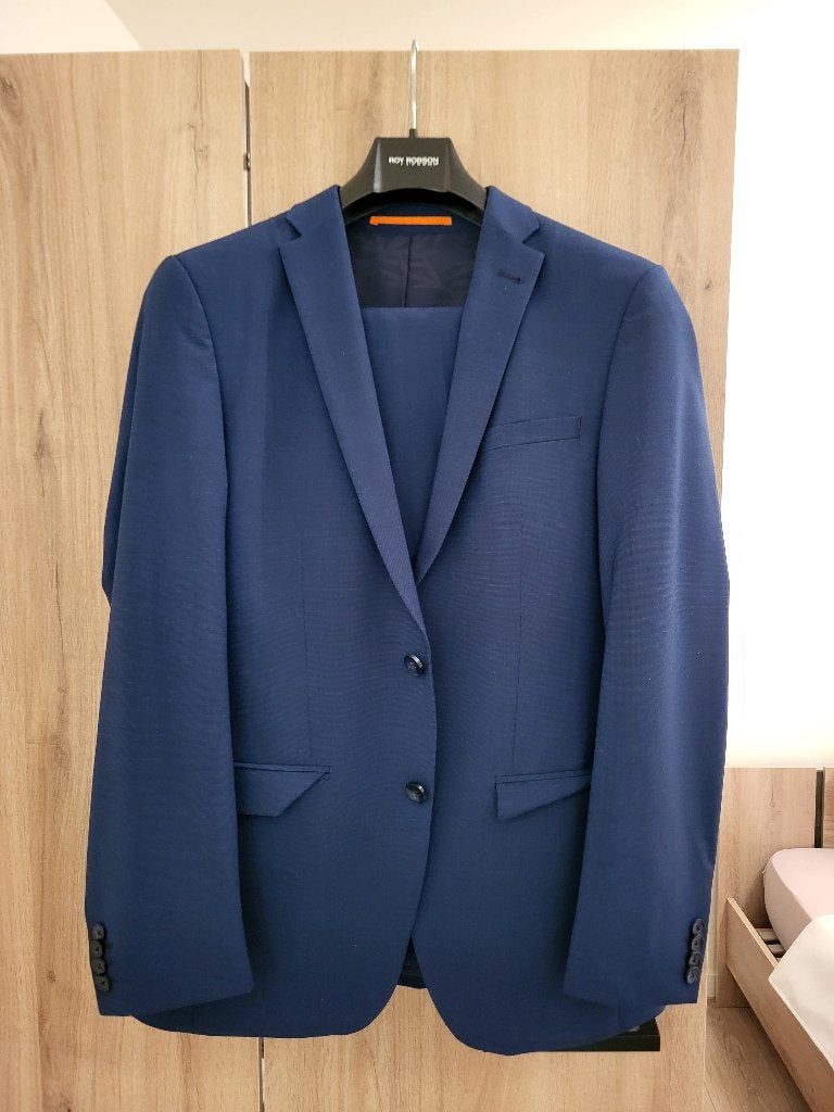 Kostuum maat 46, Kleding | Heren, Kostuums en vesten, Ophalen, Blauw, Roy robson, Zo goed als nieuw