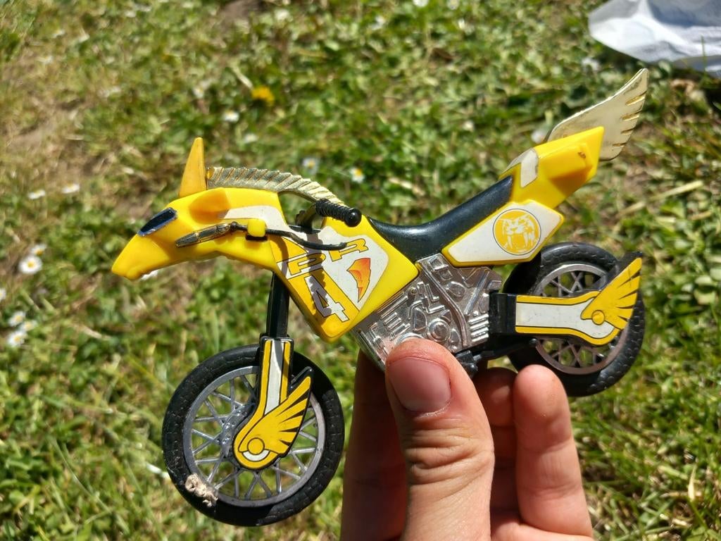 Vintage gele Power Rangers motor, Kinderen en Baby's, Ophalen of Verzenden, Gebruikt