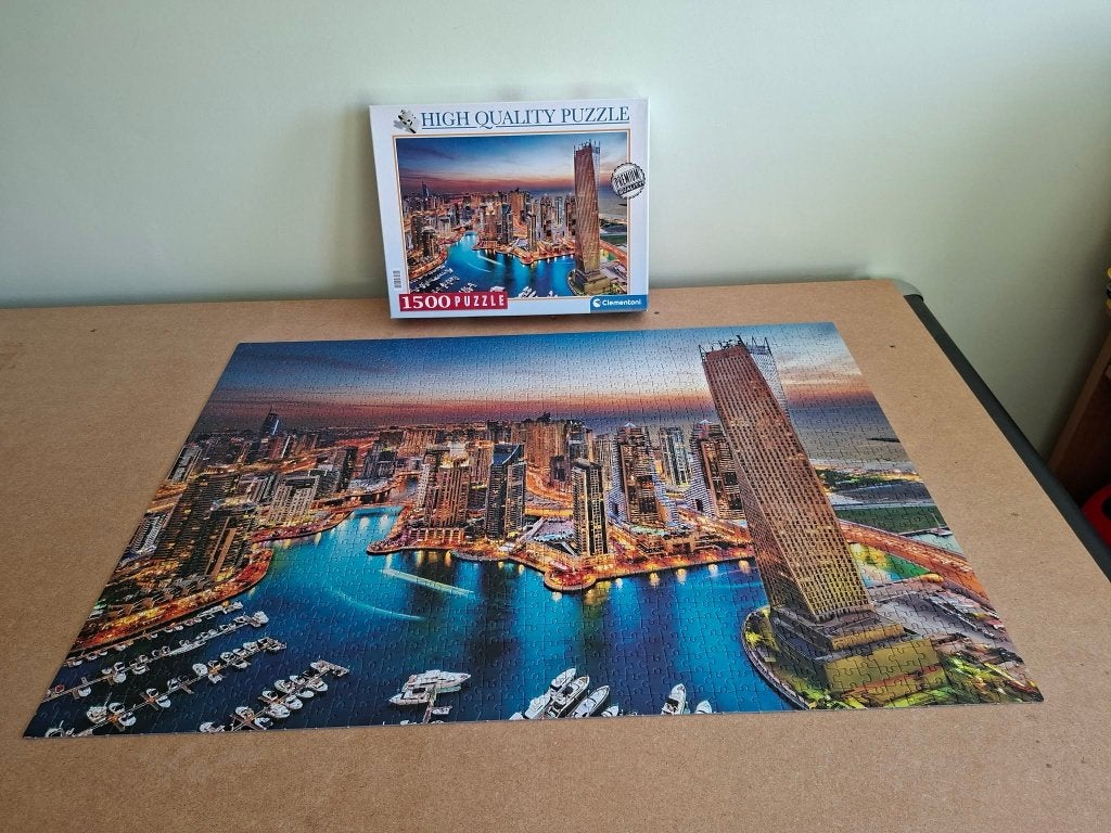 Clementoni : Puzzle « Dubai Marina » (1500 pièces) ÉTAT NEUF, Enlèvement ou Envoi, 500 à 1500 pièces, Comme neuf, Puzzle