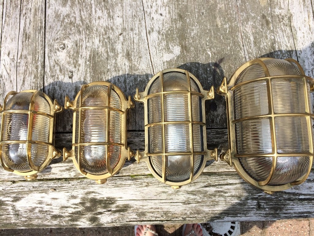 Lampe en acier de navire à cage, laiton cuivre bronze nickel, Neuf, Appliques murales, Enlèvement, LED