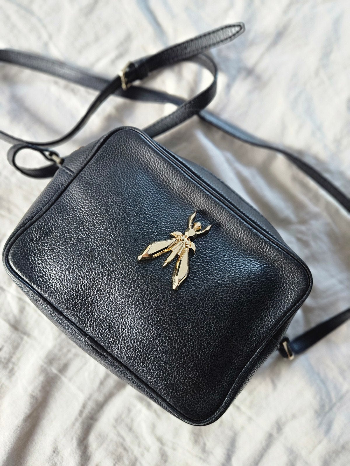 Sac en cuir Patrizia Pepe, Handtassen en Accessoires, Tassen | Damestassen, Ophalen, Gebruikt, Zwart, Schoudertasje