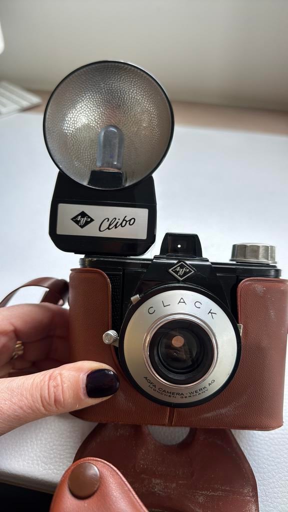Vintage Agfa Clack camera+or.Clibo flitser (jaren ’50), Audio, Tv en Foto, Fotocamera's Analoog, Niet werkend, Overige Merken