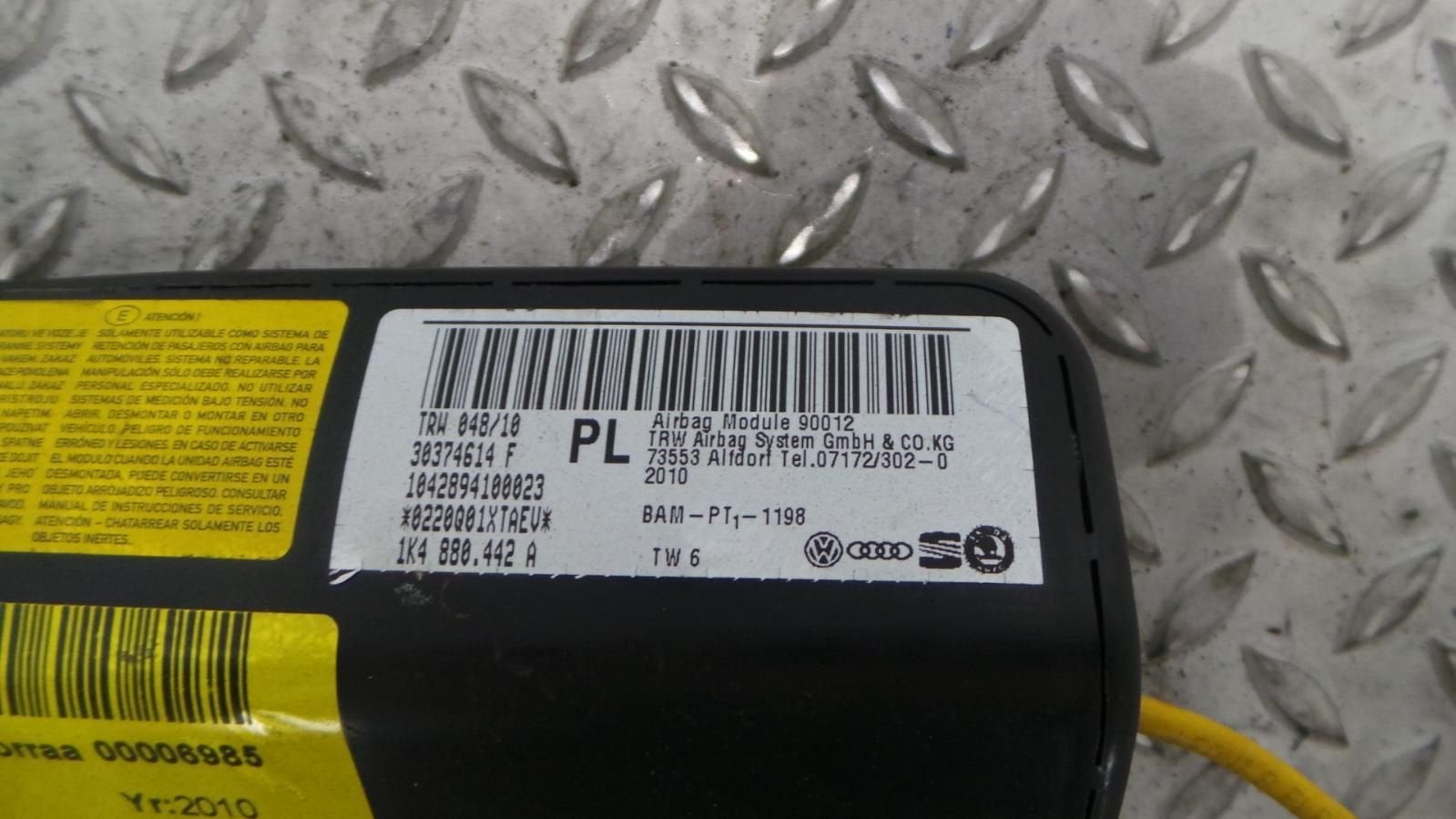 VOLKSWAGEN GOLF AIRBAG RECHTS 1K4880442A, 30374614F, 1042894, Enlèvement ou Envoi, Utilisé, ARN reconnu