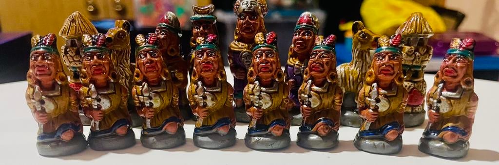 Set Keramieken Schaakstukken - Inca's vs. Conquistadores, Verzenden, Zo goed als nieuw