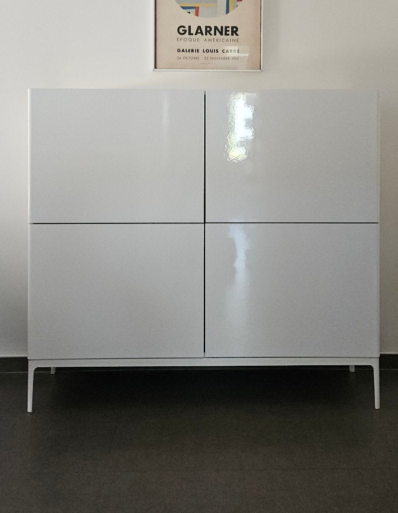 Hoog dressoir met 4 deuren - Ikea Norrsten - Helderwit, Ophalen, Overige materialen, 100 tot 150 cm, 100 tot 150 cm
