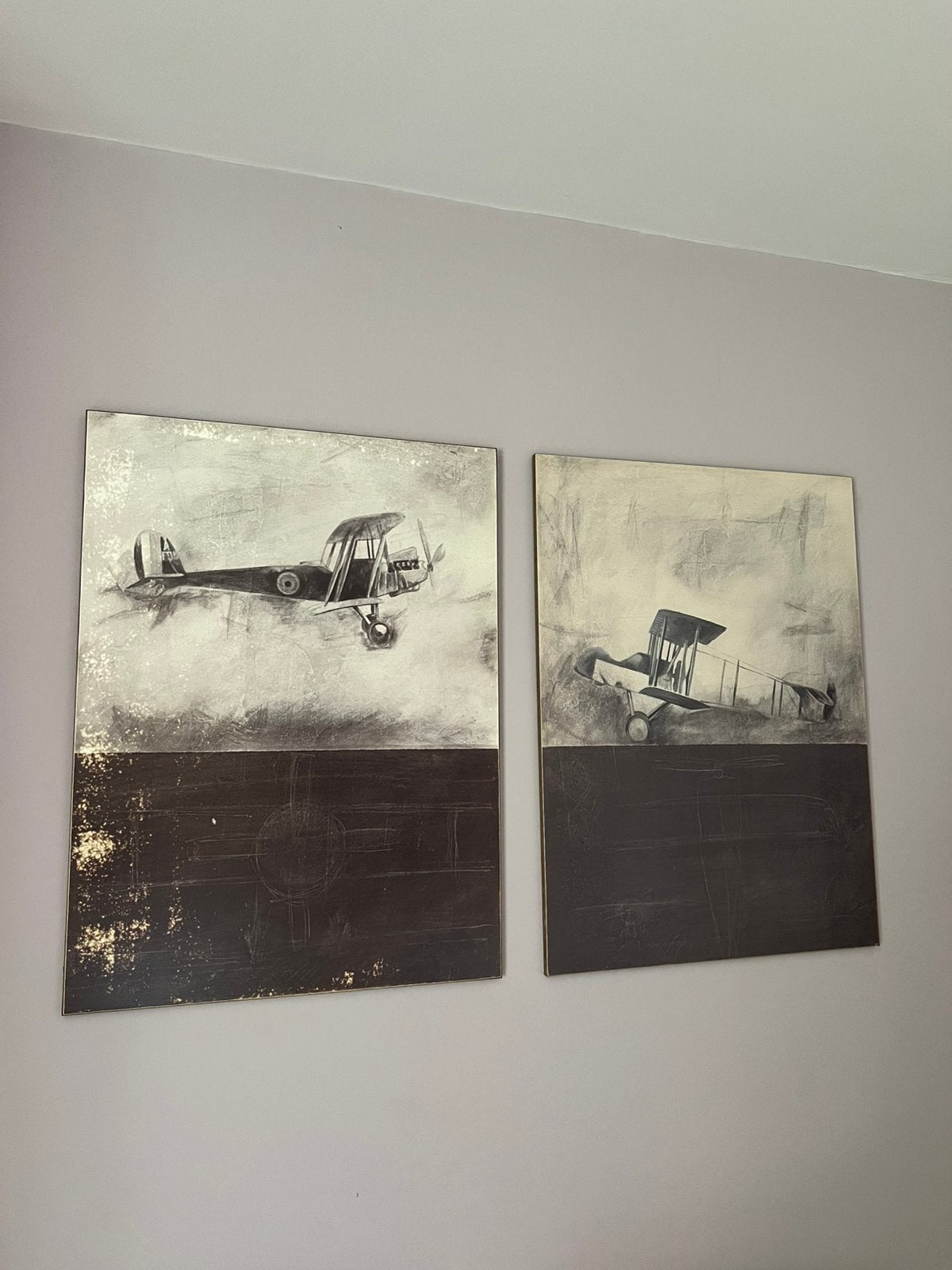 2 grote kaders vliegtuig, Ophalen, 50 tot 75 cm, Print, 75 – 100