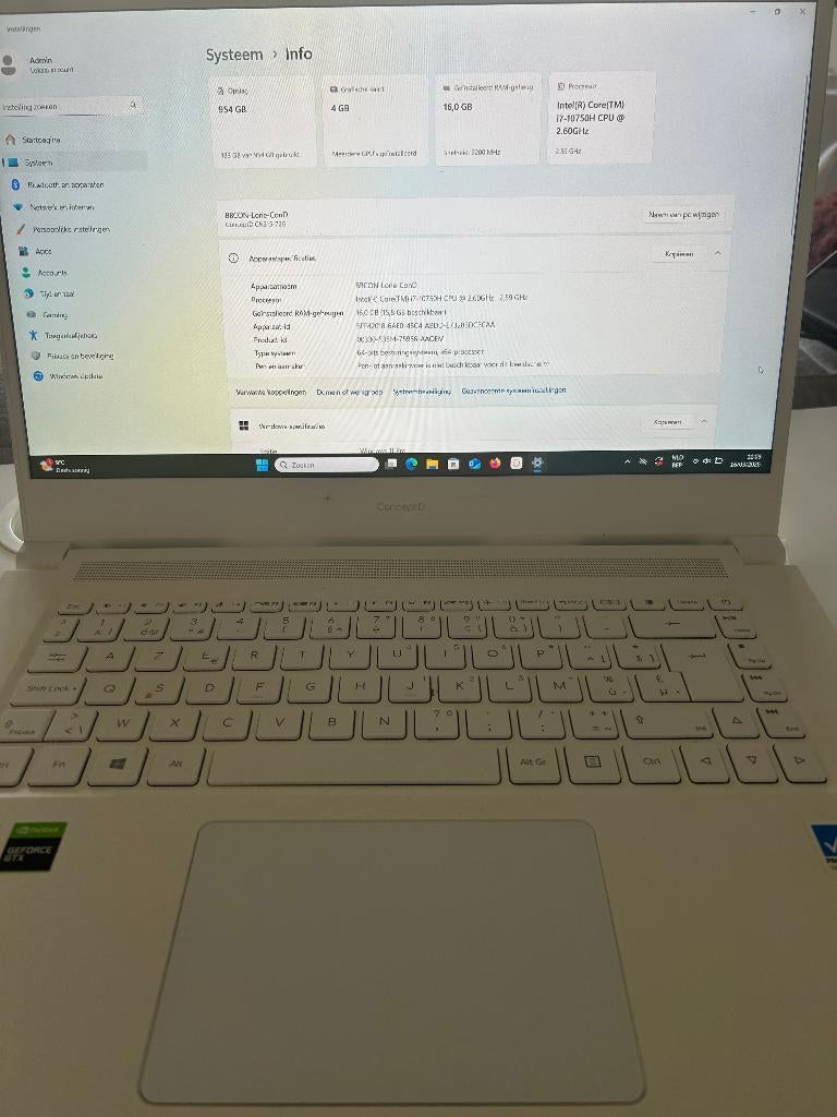 Acer conceptD laptop 3 CN315-72G-7441 van 10/2022, Computers en Software, Ophalen, Gebruikt, Met videokaart, 2 tot 3 Ghz