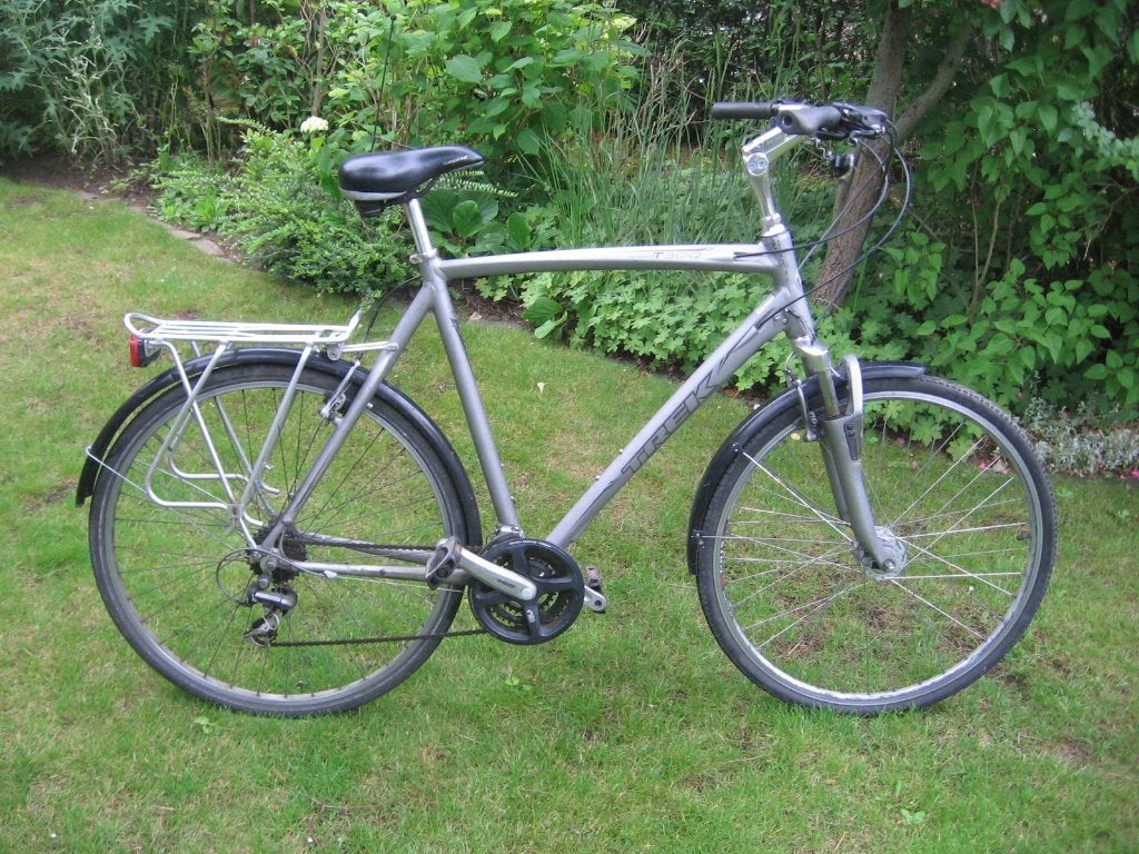 28 inch grote alu trek herenfiets 21 versnellingen kader 62, Gebruikt, Velgrem, Versnellingen, 61 tot 65 cm