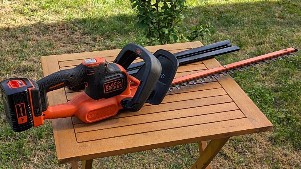 Black & Decker Haagschaar 55cm met dubbel accu 36V en lader, Enlèvement, Comme neuf, Batterie, Black&Dekker