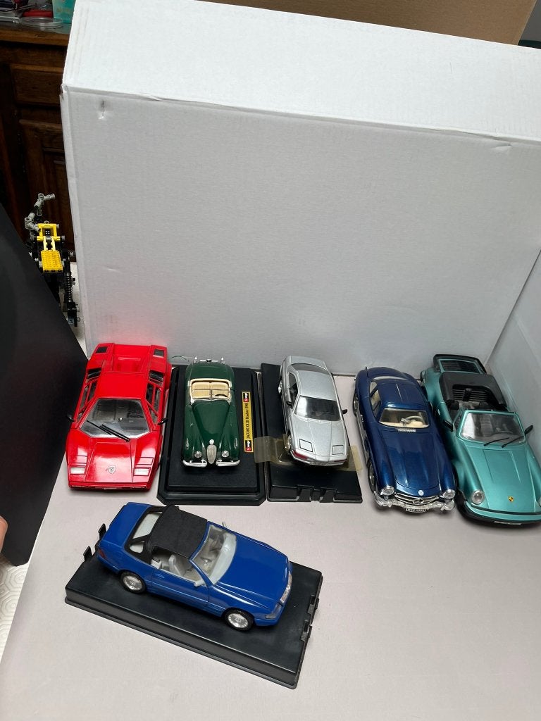 Lot 6 modelauto's Lamborghini  Porsche 911 , Mercedes, Enlèvement, Utilisé, Voiture, Burago