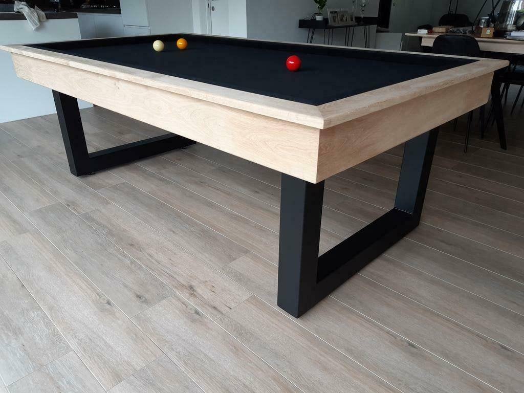 Billard carambole Steel — chêne et acier | ’t Clubke, Sports & Fitness, Enlèvement, Neuf, Table de billard