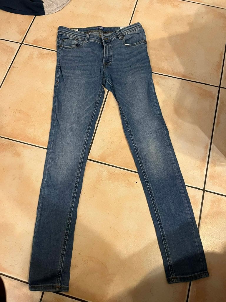 blauwe jeans jack jones maat 164, Broek, Gebruikt, Ophalen of Verzenden, Jongen