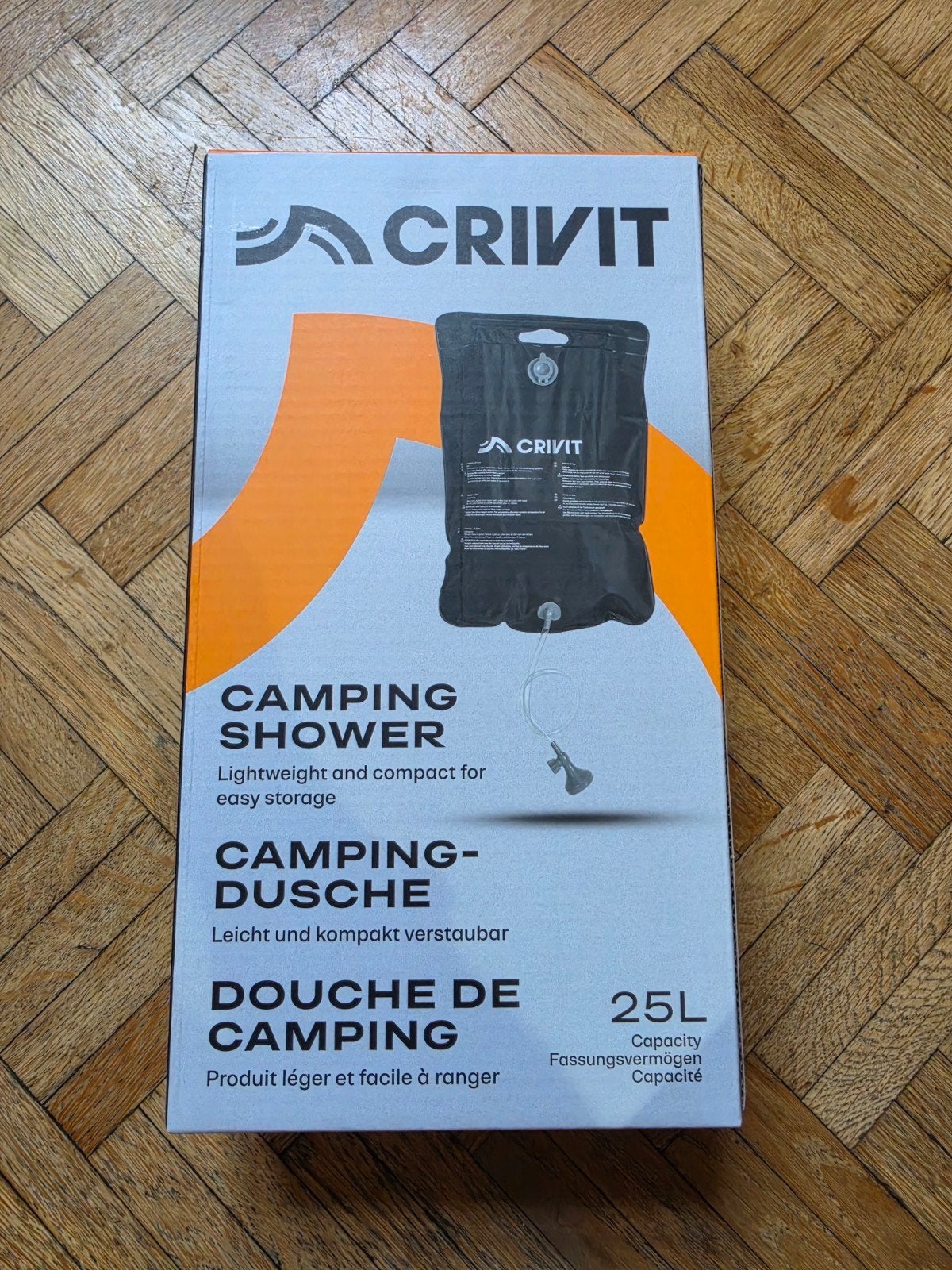Douche de camping solaire Crivit 25 L – Neuve en boîte, Enlèvement ou Envoi